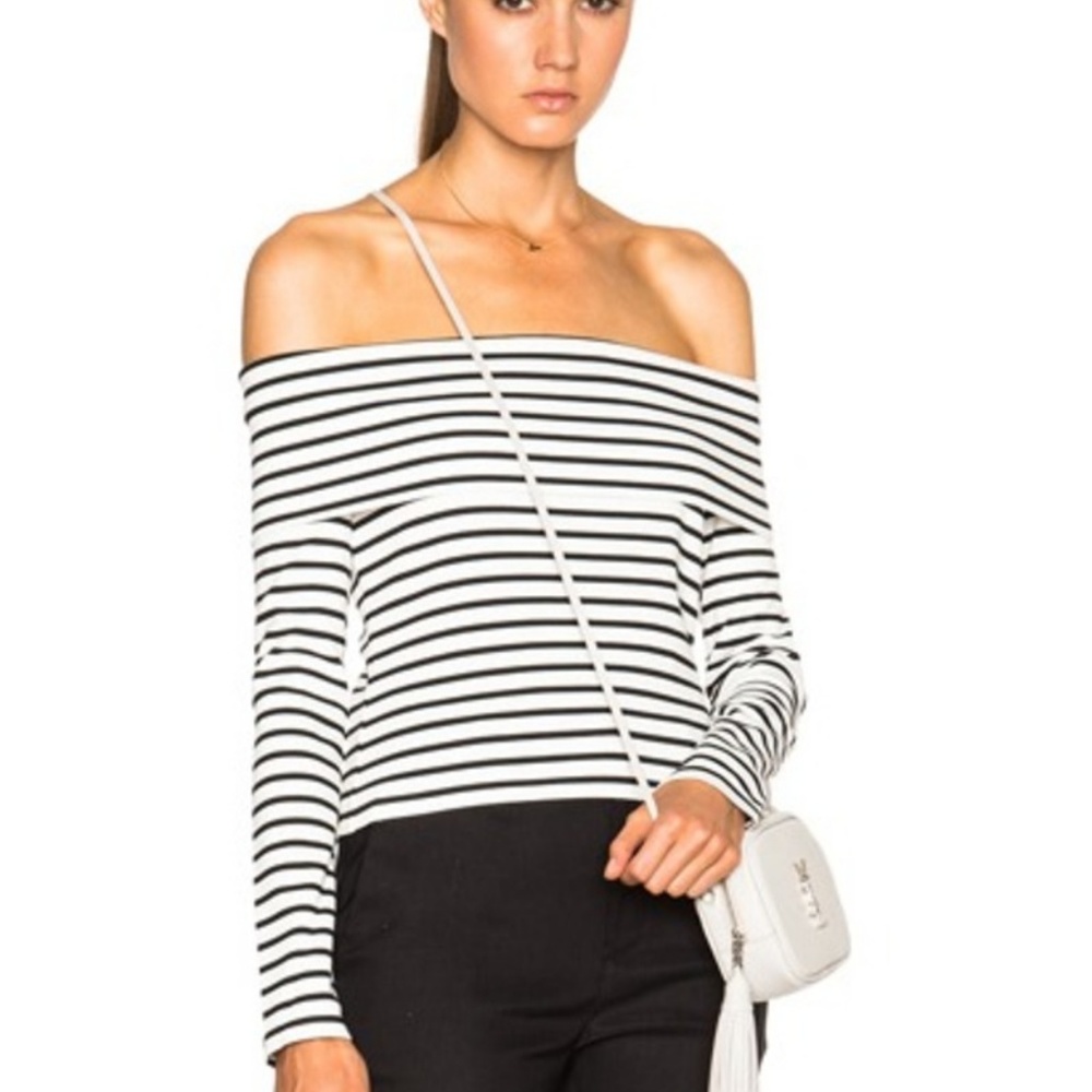 10 Crosby Derek Lam Off the Shoulder Striped Top